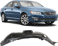 Front Fender Liner Right Passenger Side Direct Replacement Compatible With 2007-2014 Volvo S80 / 2008-2010 V70 VO1249113 312948078