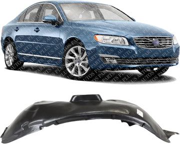 Front Fender Liner Right Passenger Side Direct Replacement Compatible With 2007-2014 Volvo S80 / 2008-2010 V70 VO1249113 312948078