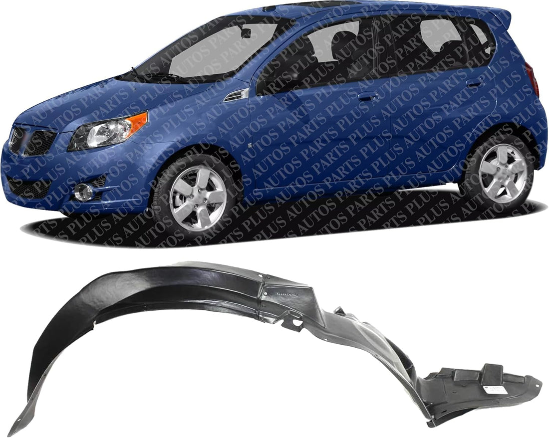 Front Fender Liner Left Driver Side Direct Replacement Compatible With 2005-2010 Pontiac G6 GM1248174 25956106