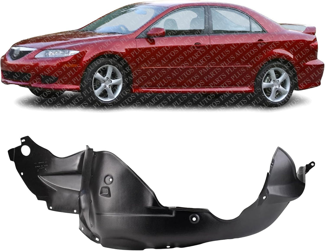 Front Fender Liner Left Driver Side Direct Replacement Compatible with 2003-2004 Mazda 6 MA1248117 GK2C56140K
