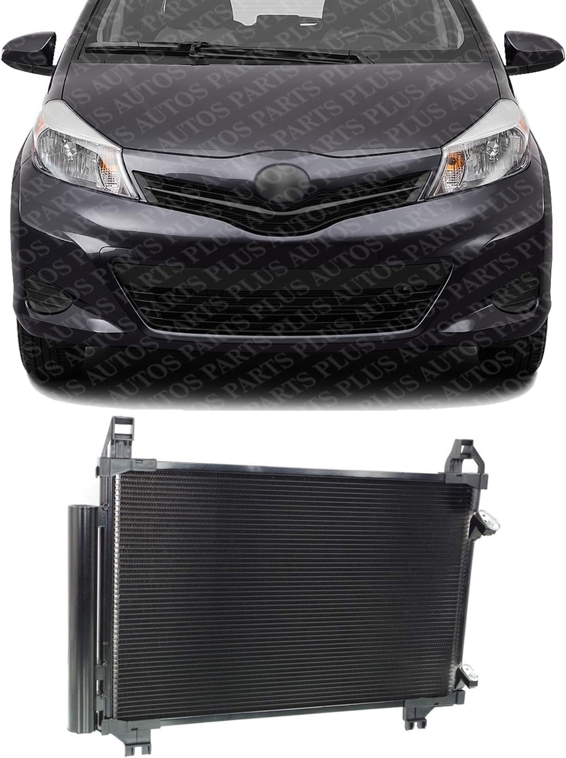 Front A/C Condenser Aluminum Core Direct Replacement Compatible With 2007-2015 Toyota Yaris / 2008-2014 Scion xD TO3030208 8846052130