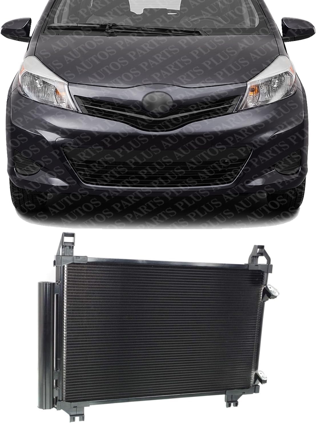 Front A/C Condenser Aluminum Core Direct Replacement Compatible With 2007-2015 Toyota Yaris / 2008-2014 Scion xD TO3030208 8846052130