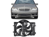 Front Radiator Cooling Fan Assembly Direct Replacement Compatible with 2003-2005 Mercedes Benz CLK320 / 2001-2007 C-Class MB3000102 203500029328