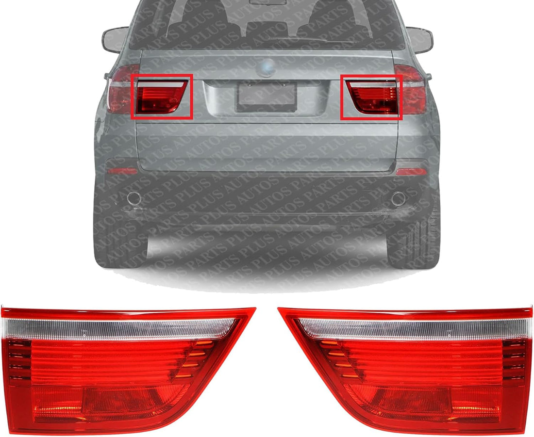 Set Of 2 Tail Light Inner Assembly Plastic Left Driver & Right Passenger Side Direct Replacement Compatible With 2007-2010 BMW X5 BM2803101 BM2802101 63217295340 63217295339