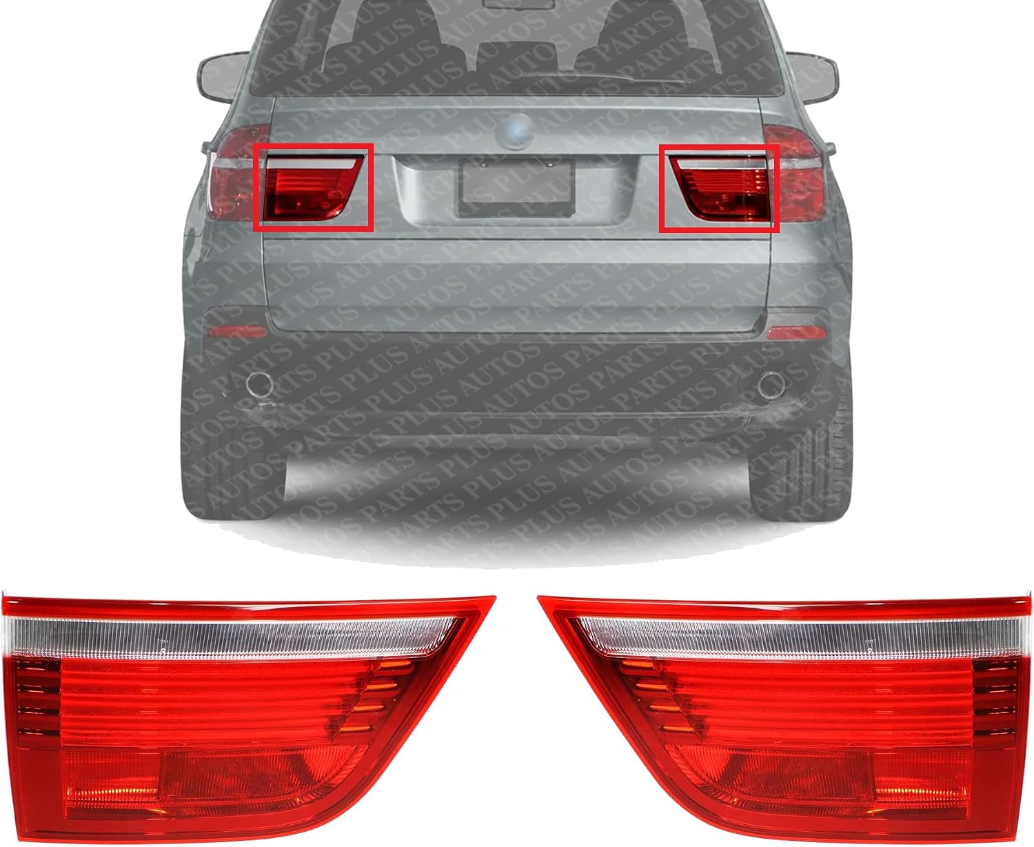 Set Of 2 Tail Light Inner Assembly Plastic Left Driver & Right Passenger Side Direct Replacement Compatible With 2007-2010 BMW X5 BM2803101 BM2802101 63217295340 63217295339