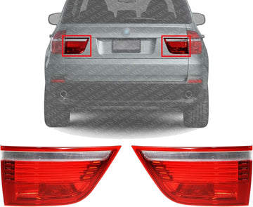 Set Of 2 Tail Light Inner Assembly Plastic Left Driver & Right Passenger Side Direct Replacement Compatible With 2007-2010 BMW X5 BM2803101 BM2802101 63217295340 63217295339