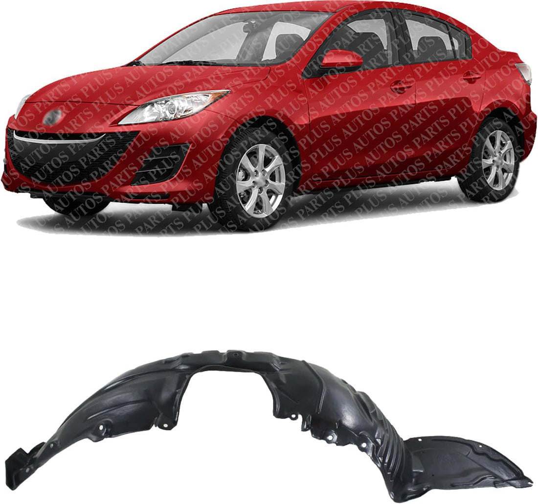 Front Fender Liner Left Driver Side Direct Replacement Compatible with 2010-2013 Mazda 3 MA1248139 BFD156140