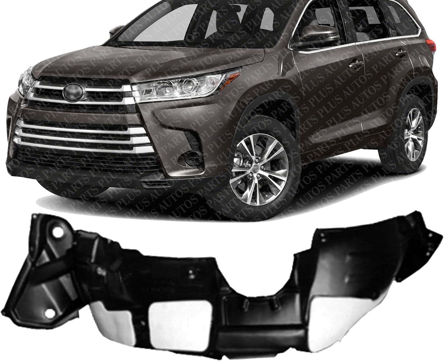 Front Fender Liner Left Driver Side Without Insulation Foam Direct Replacement Compatible With 2014-2016 Toyota Highlander TO1248195 538060E120