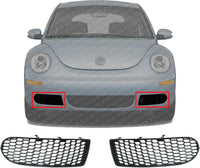 Set Of 2 Front Fog Light Cover Primed Right Passenger & Left Driver Side Direct Replacement Compatible With 2006-2010 Volkswagen Beetle VW1039150 VW1038150 1C0807683H01C 1C0807684A01C