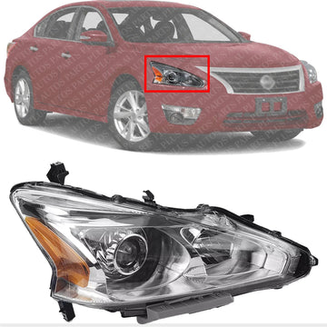 Front Head Light Assembly Right Passenger Side Direct Replacement Compatible With 2013-2015 Nissan Altima NI2503208 260103TA9A