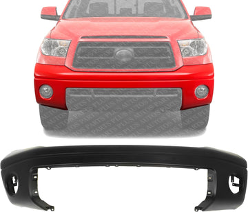 Front Bumper Cover Primed With Fog Light Holes & Without Parking Aid Sensor Holes Direct Replacement Compatible With 2007-2013 Toyota Tundra TO1000332 521190C944