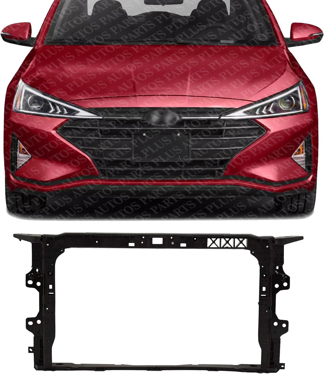 Front Radiator Support Plastic Direct Replacement Compatible With 2019-2020 Hyundai Elantra HY1225212 64101F2500