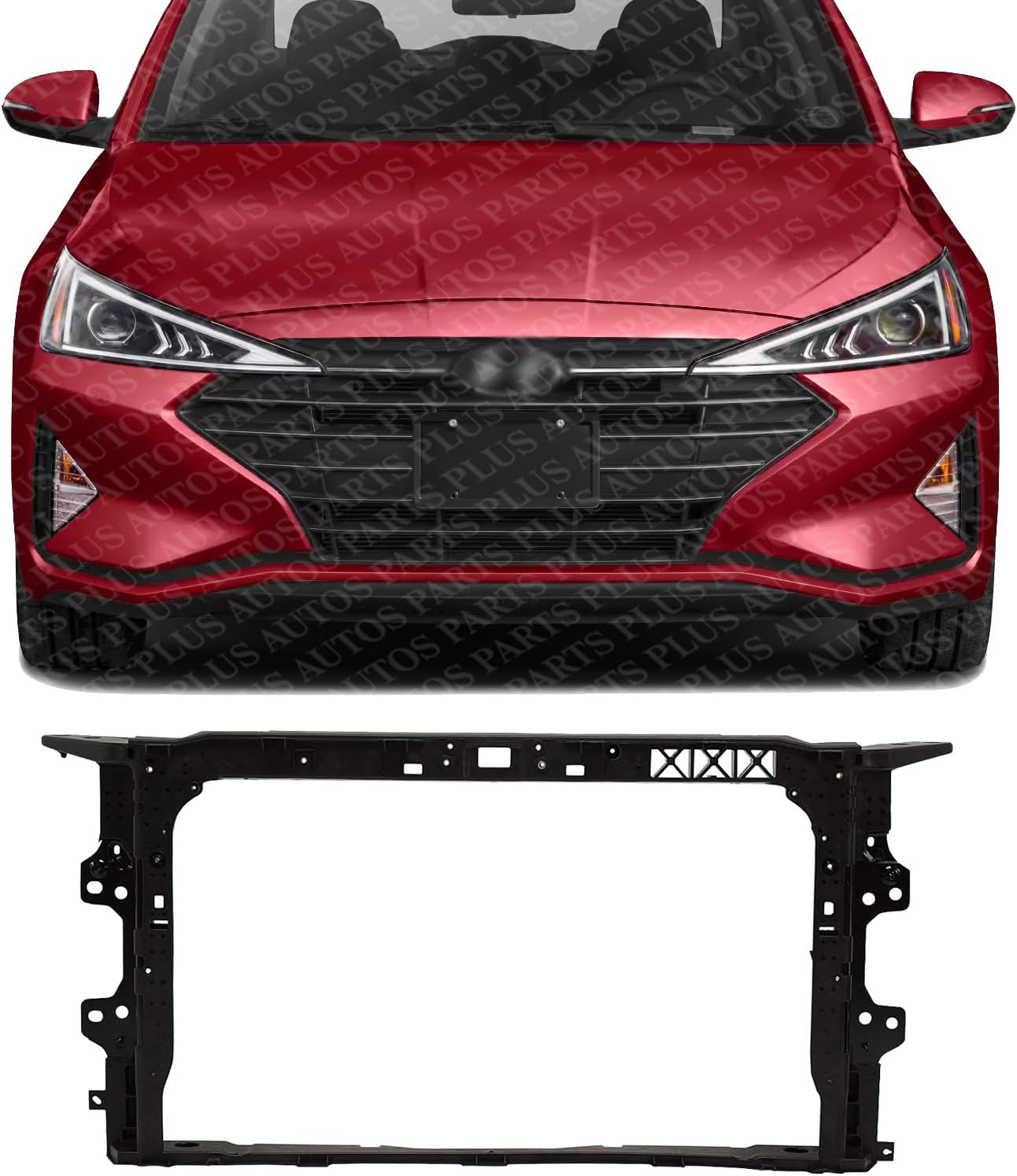 Front Radiator Support Plastic Direct Replacement Compatible With 2019-2020 Hyundai Elantra HY1225212 64101F2500