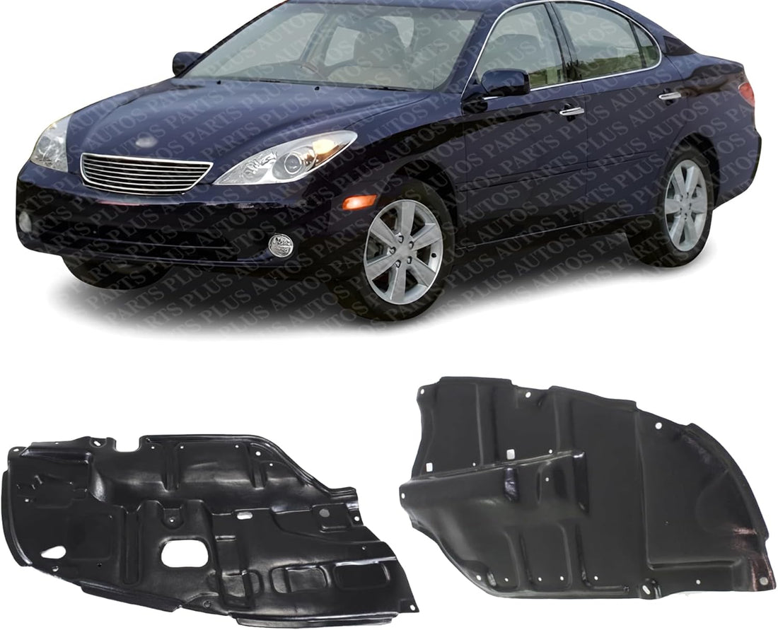 Set of 2 Front Engine Splash Shield Under Cover Plastic Left Driver & Right Passenger Side Direct Replacement Compatible with 2002-2003 Lexus ES300 / 2004-2006 ES330