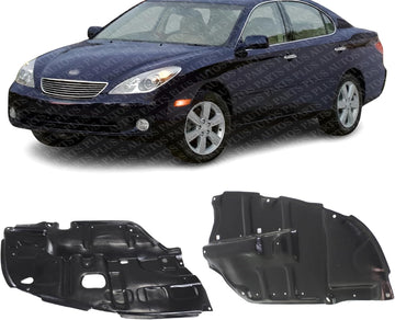 Set of 2 Front Engine Splash Shield Under Cover Plastic Left Driver & Right Passenger Side Direct Replacement Compatible with 2002-2003 Lexus ES300 / 2004-2006 ES330