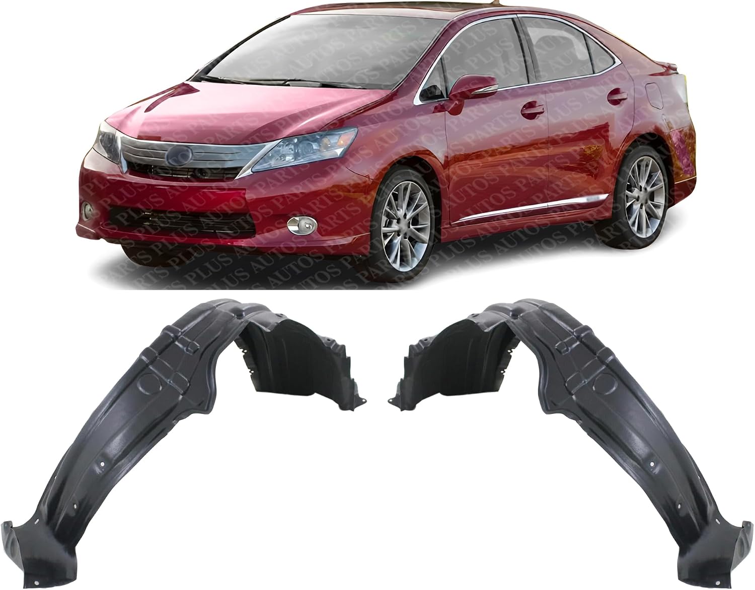 Set of 2 Front Fender Liner Right Passenger & Left Driver Side Direct Replacement Compatible With 2010-2012 Lexus HS250h LX1249111 LX1248111 5380575020 5380675020