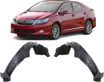 Set of 2 Front Fender Liner Right Passenger & Left Driver Side Direct Replacement Compatible With 2010-2012 Lexus HS250h LX1249111 LX1248111 5380575020 5380675020