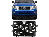 Front Radiator Dual Cooling Fan Shroud Assembly Plastic Direct Replacement Compatible with 2008-2012 Ford Escape/Mazda Tribute FO3115182 8L8Z8C607B
