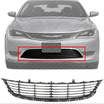Front Bumper Lower Grille Direct Replacement Compatible With 2015-2017 Chrysler 200 CH1036134 68202988AC