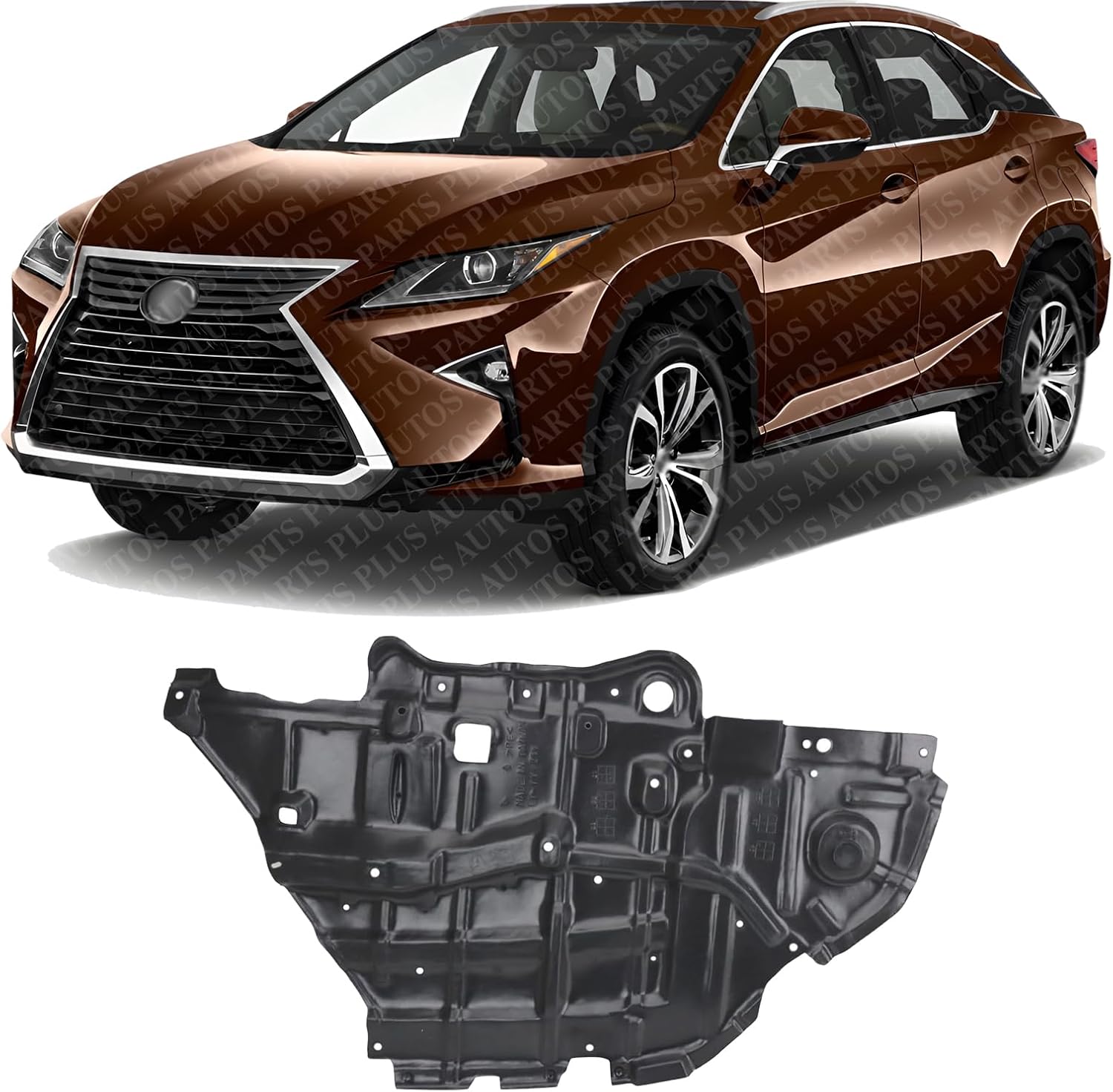 Front Engine Splash Shield Under Cover Plastic Left Driver Side Direct Replacement Compatible with 2016-2019 Lexus RX450h / RX350 LX1228150 514430E030
