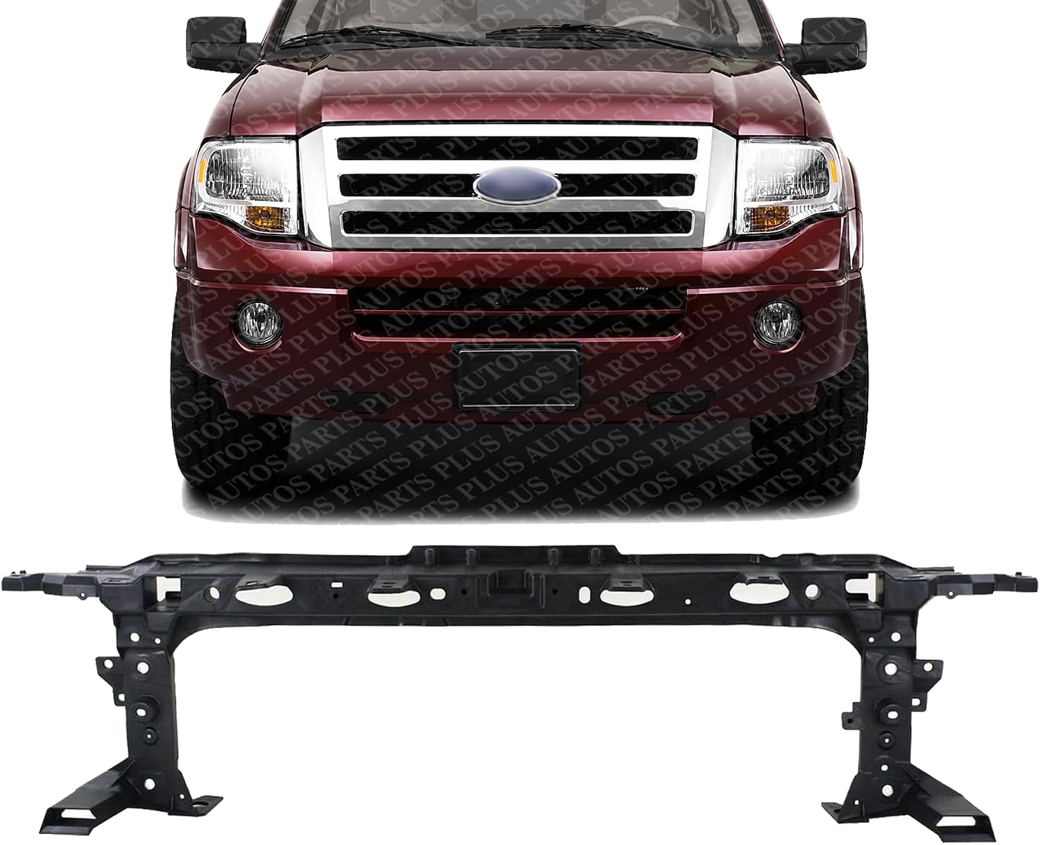 Front Upper Radiator Support Assembly Plastic Direct Replacement Compatible With 2007-2017 Ford Expedition FO1225205 9L1Z16138A