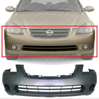 Front Bumper Cover Primed With Fog Light Holes Direct Replacement Compatible With 2002-2004 Nissan Altima NI1000193 620228J040