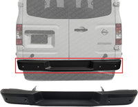 Rear Step Bumper Face Bar And Pad With Object Sensor Holes Primed Steel Direct Replacement Compatible With 2014-2017 Nissan NV Series Full Size Van NI1102167 850109JE0A