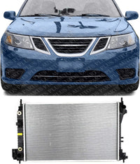 Front Radiator Aluminum Core Direct Replacement Compatible With 2003-2011 Saab 9-3 SB3010118 24418342