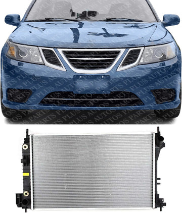 Front Radiator Aluminum Core Direct Replacement Compatible With 2003-2011 Saab 9-3 SB3010118 24418342