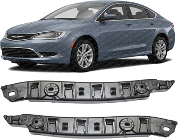 Set Of 2 Front Bumper Bracket Plastic Left Driver & Right Passenger Side Direct Replacement Compatible With 2015-2016 Chrysler 200 CH1033101 CH1032101 68103180AC 68103181AC
