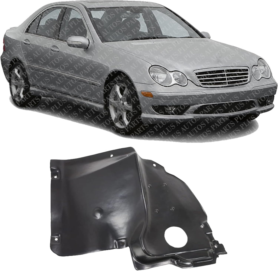 Front Lower Section Fender Liner Right Passenger Side Direct Replacement Compatible With 2001-2007 Mercedes Benz C-Class MB1249114 2038810423 2038840822