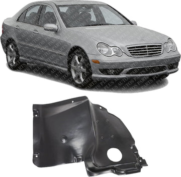 Front Lower Section Fender Liner Right Passenger Side Direct Replacement Compatible With 2001-2007 Mercedes Benz C-Class MB1249114 2038810423 2038840822