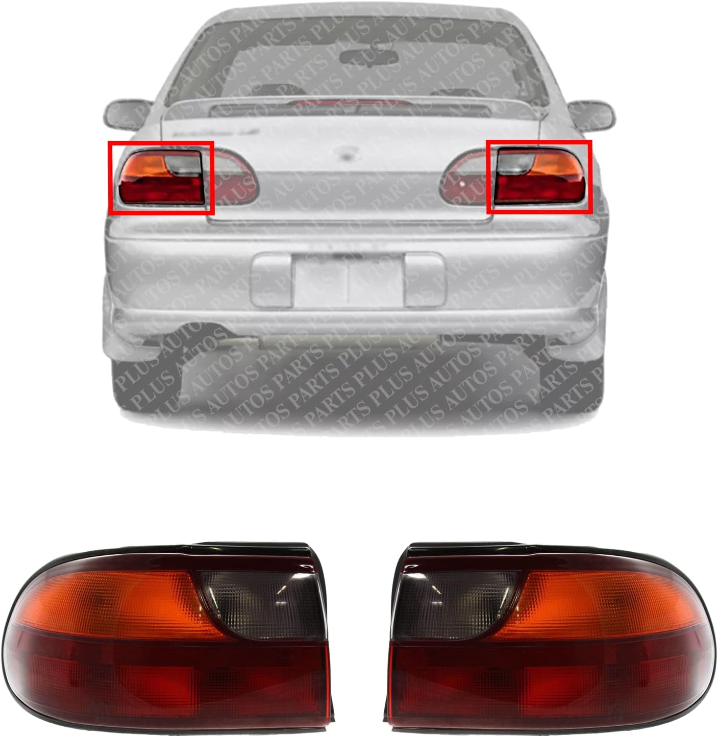 Set Of 2 Tail Light Assembly Right Passenger & Left Driver Side Direct Replacement Compatible With 1997-2003 Chevrolet Malibu / 2004-2005 Classic GM2801132 GM2800132 15894726