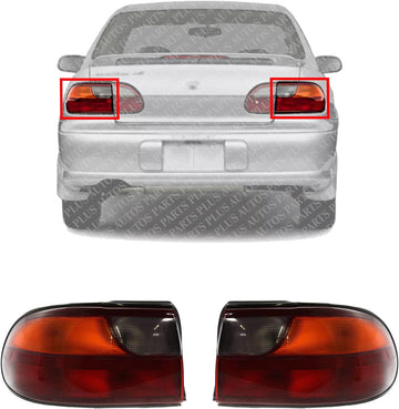 Set Of 2 Tail Light Assembly Right Passenger & Left Driver Side Direct Replacement Compatible With 1997-2003 Chevrolet Malibu / 2004-2005 Classic GM2801132 GM2800132 15894726