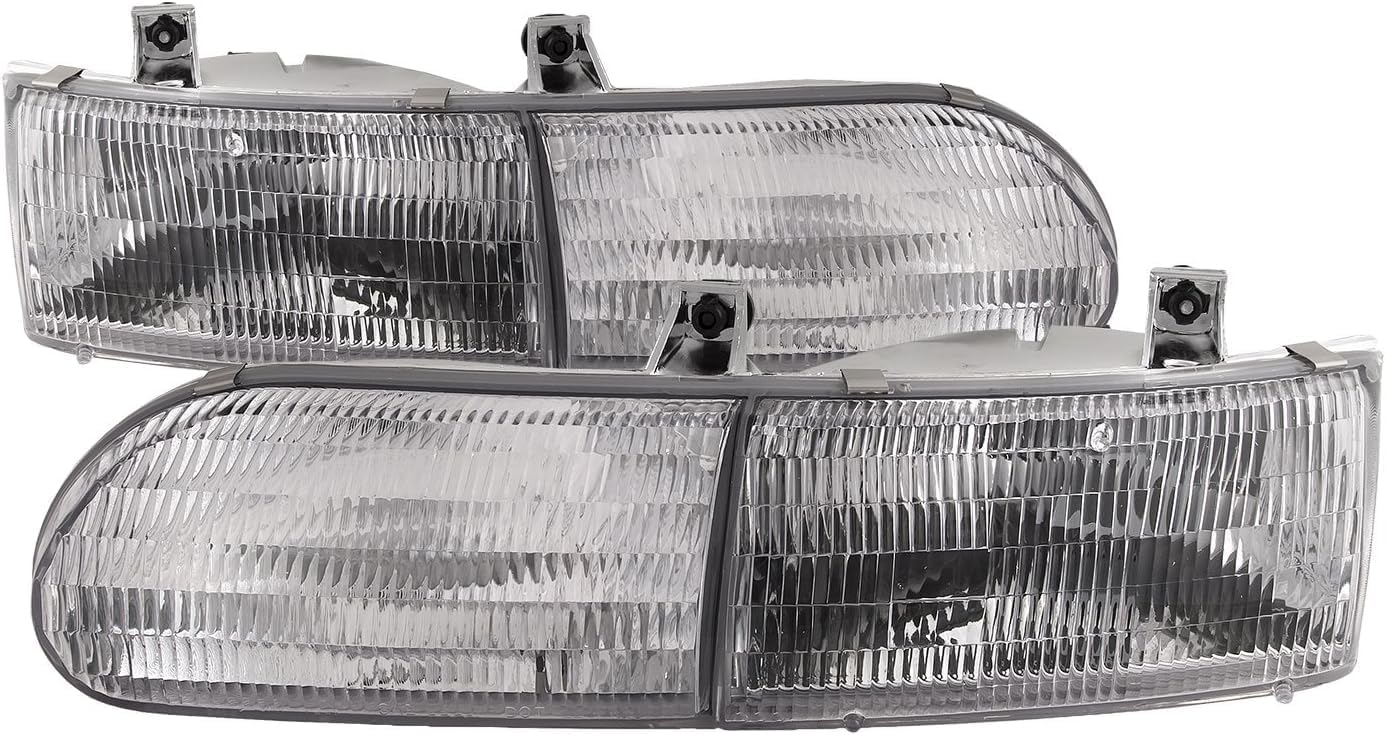 Set Of 2 Front Headlight Assembly Right Passenger & Left Driver Side Direct Replacement Compatible With 1992-1995 Ford Taurus FO2502117 FO2503111 F2DZ13008B F2DZ13008A