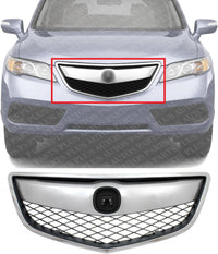 Front Grille Chrome Shell With Primed Insert Direct Replacement Compatible With 2013-2015 Acura RDX AC1200116 71121TX4A01-PFM