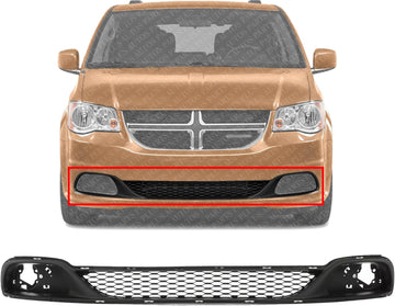 Front Lower Bumper Grille Textured Gray Direct Replacement Compatible With 2011-2020 Dodge Grand Caravan CH1036115 68100690AA