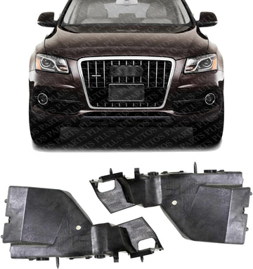 Set Of 2 Front Bumper Cover Guide Bracket Plastic Right Passenger & Left Driver Side Direct Replacement Compatible With 2009-2017 Audi Q5 / 2014-2017 SQ5 AU1043100 AU1042100