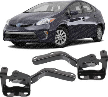 Set of 2 Front Hood Hinge Steel Right Passenger & Left Driver Side Direct Replacement Compatible with 2010-2015 Toyota Prius / 2012-2015 Plug-in TO1236167 TO1236168 5341047070