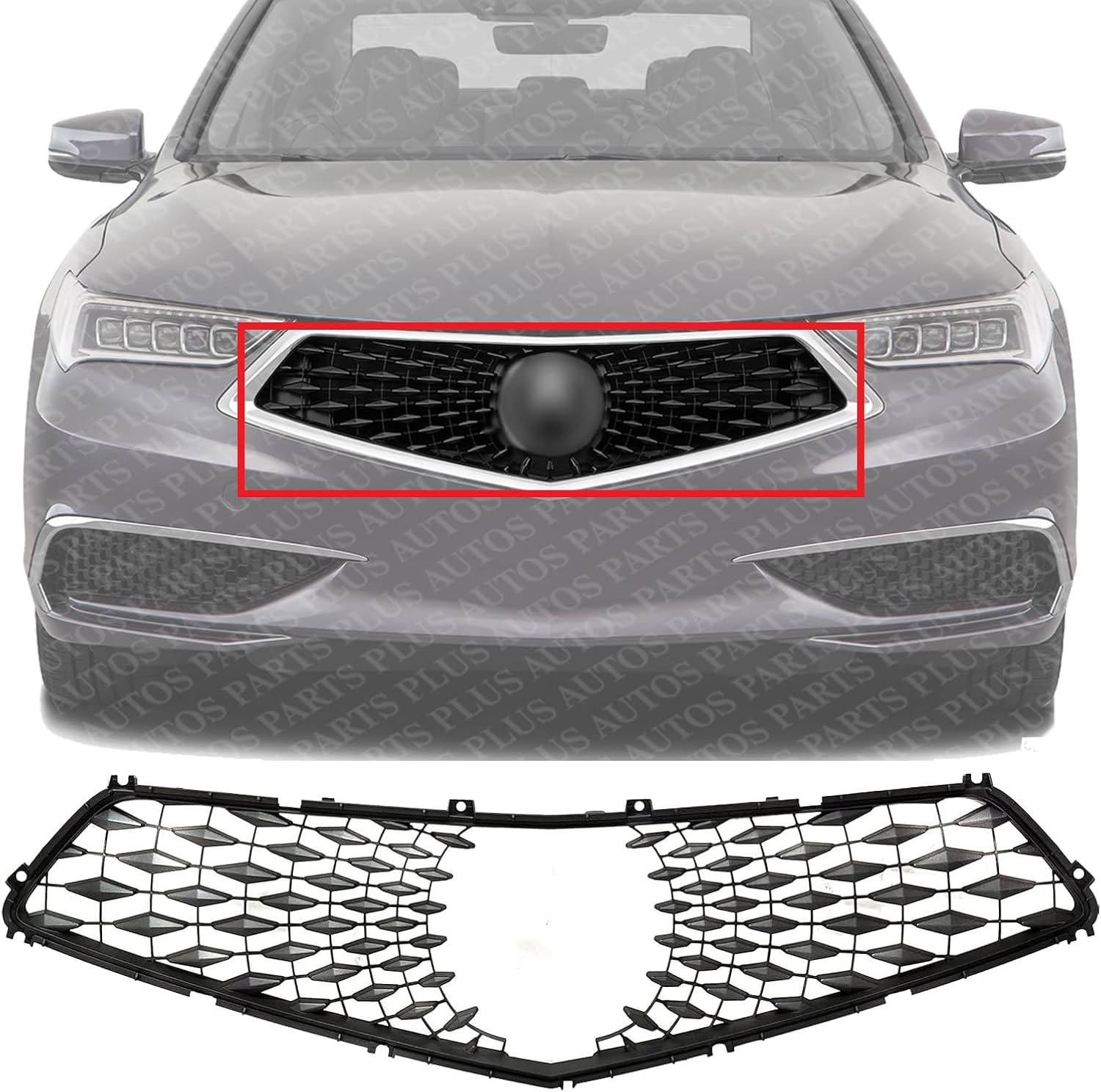Front Grille Mesh Insert Plastic Direct Replacement Compatible With 2018-2020 Acura TLX AC1201101 71124TZ3A51