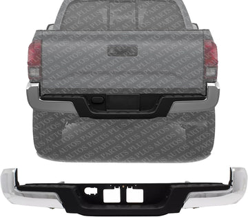 Step Bumper Assembly Chrome Steel Without Towing Hitch Direct Replacement Compatible With 2016-2021 Toyota Tacoma TO1103126 5215904030-PFM 5205704020 5202304010 5215304010 5215404010