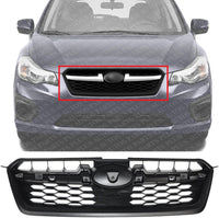 Front Grille Primed Shell And Insert Plastic Direct Replacement Compatible With 2012-2014 Subaru Impreza SU1200158 91122FJ000