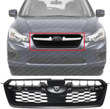 Front Grille Primed Shell And Insert Plastic Direct Replacement Compatible With 2012-2014 Subaru Impreza SU1200158 91122FJ000