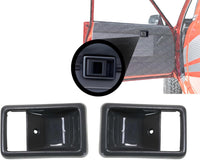 Set of 2 Front Inside Door Handle Cases Gray Plastic Right Passenger & Left Driver Side Direct Replacement Compatible with 1984-1989 Toyota Pickup TO1356101 6927789104B2