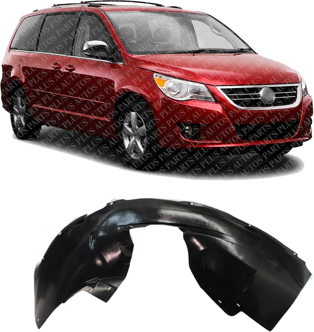 Front Fender Liner Right Passenger Side Direct Replacement Compatible With 2009-2012 Volkswagen Routan VW1249112 7B0805978B
