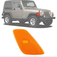 AUTOS PARTS PLUS Front Side Marker Light Right Passenger Side Direct Replacement Compatible With 1997-2006 Jeep Wrangler CH2551120 55155628AC