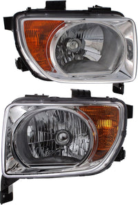 Set of 2 Front Headlight Assembly Right Passenger & Left Driver Side Direct Replacement Compatible With 2003-2006 Honda Element 33151SCVA01-PFM 33101SCVA01-PFM