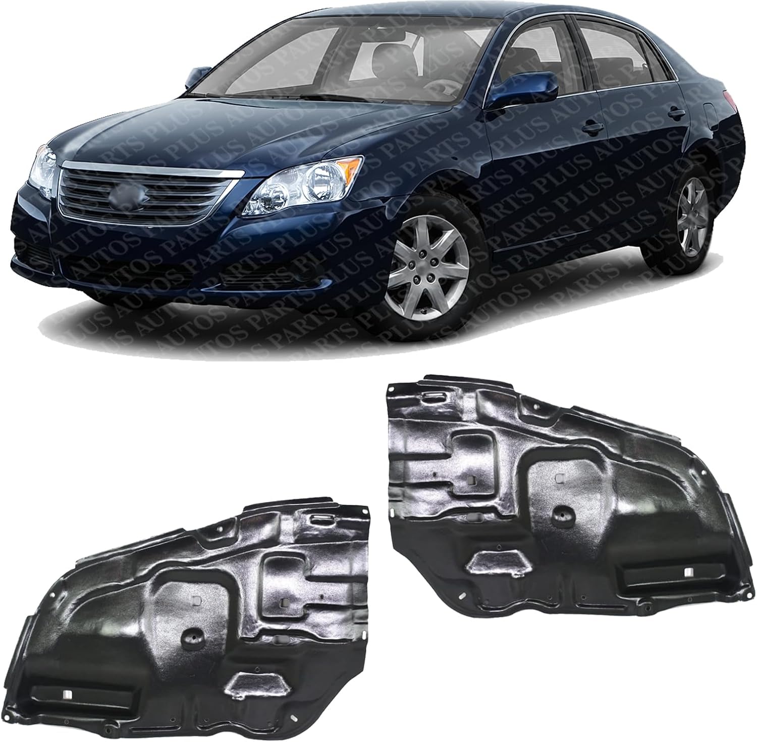 Set Of 2 Front Engine Splash Shield Under Cover Right Passenger & Left Driver Side Direct Replacement Compatible With 2005-2010 Toyota Avalon TO1228130 TO1228131 5144107011 5144207010