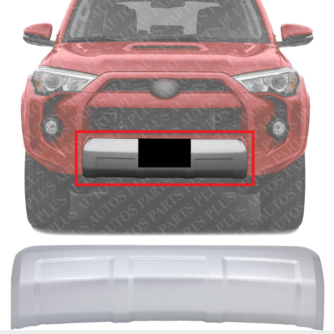 Front Lower Valance Panel Apron Air Dam Deflector Silver Without Chrome Trim Direct Replacement Compatible with 2014-2023 Toyota 4Runner TO1095204 5390135240