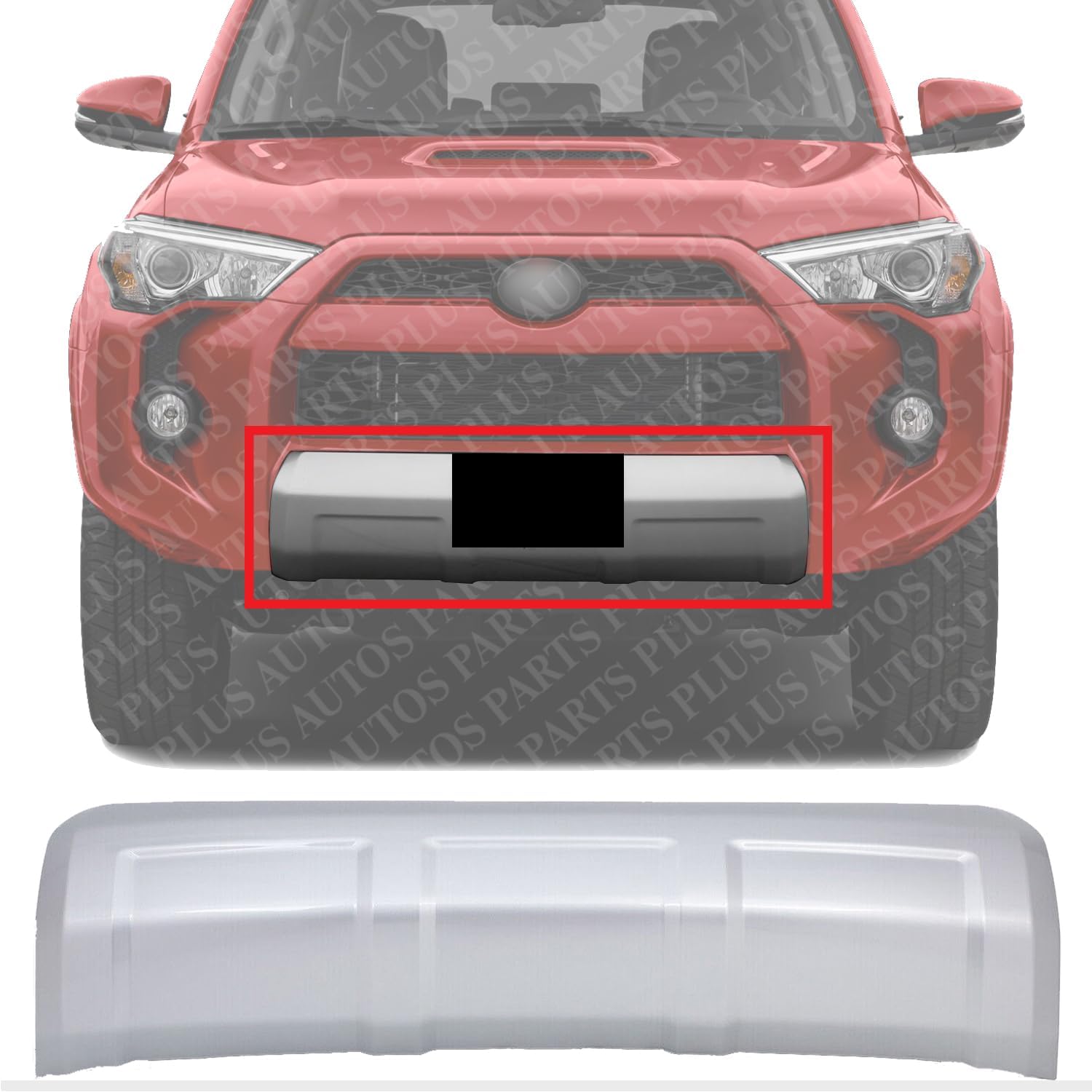 Front Lower Valance Panel Apron Air Dam Deflector Silver Without Chrome Trim Direct Replacement Compatible with 2014-2023 Toyota 4Runner TO1095204 5390135240